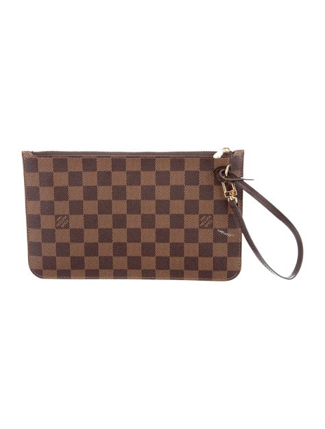 louis vuitton damier ebene neverfull clutch pouch dettagli|neverfull pm damier ebene.